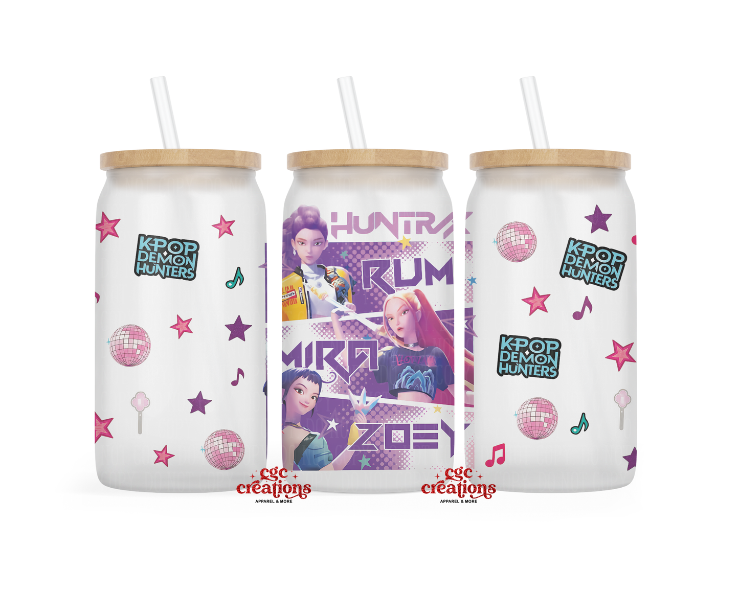 Pop Culture @2 - 16oz Glass Cup With Lid