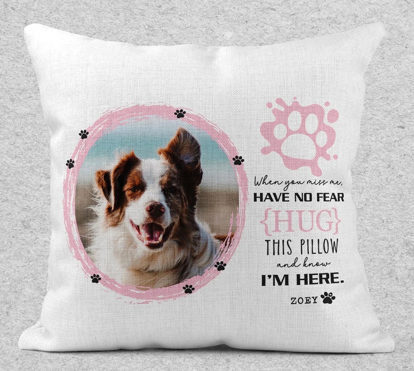 Dog Memorial Personalized Hug Me Pillow