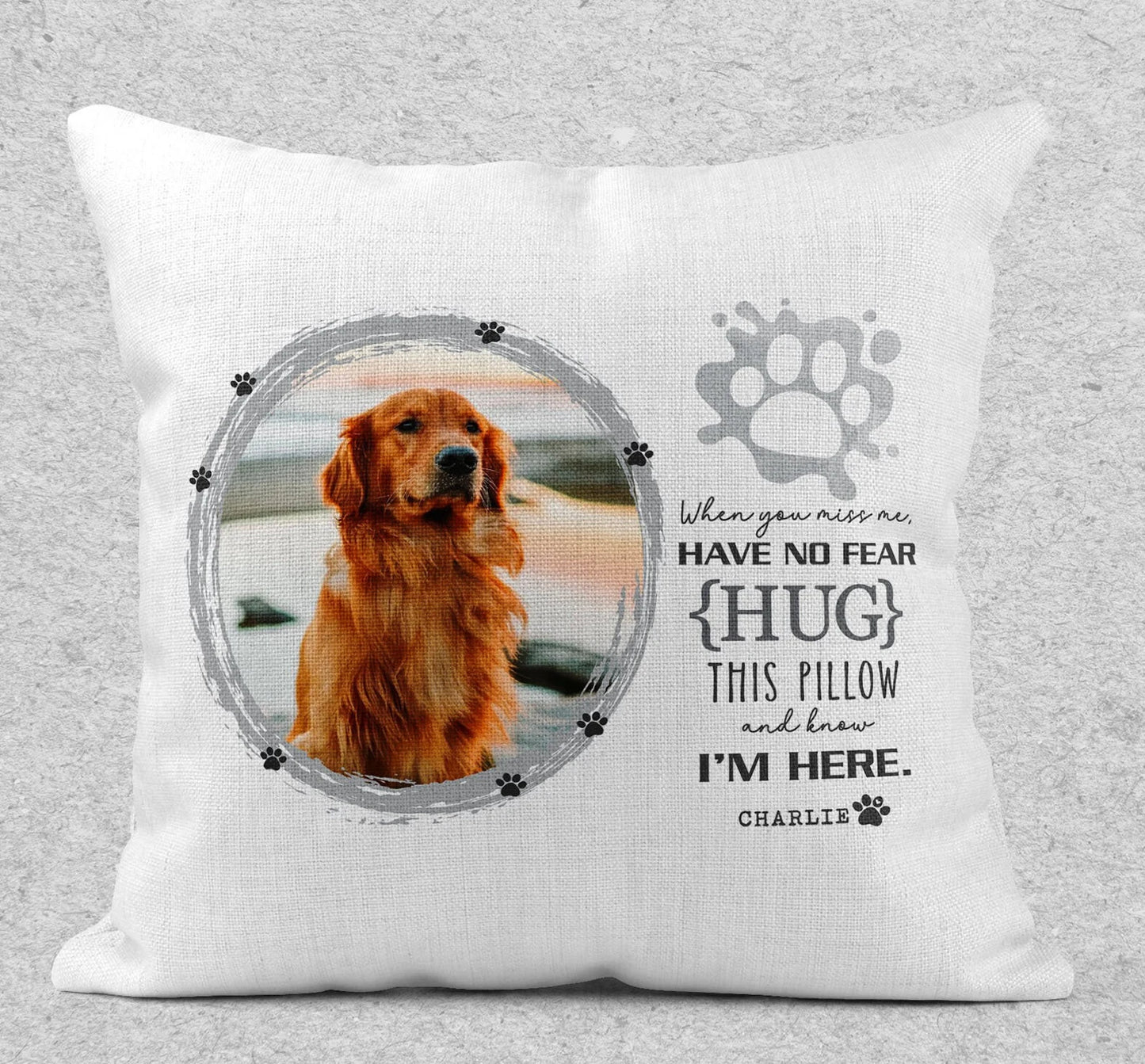 Dog Memorial Personalized Hug Me Pillow