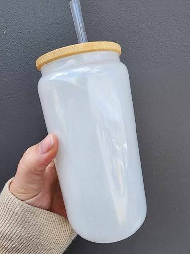 Cute Bear Cup 16oz Glass Cup With Lid