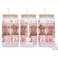 Just A Girl Who Loves Cows 16oz Glass Cup With Lid