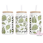 More Plants Less People 16oz Glass Cup With Lid