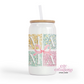 Mama Patchwork 16oz Glass Cup With Lid