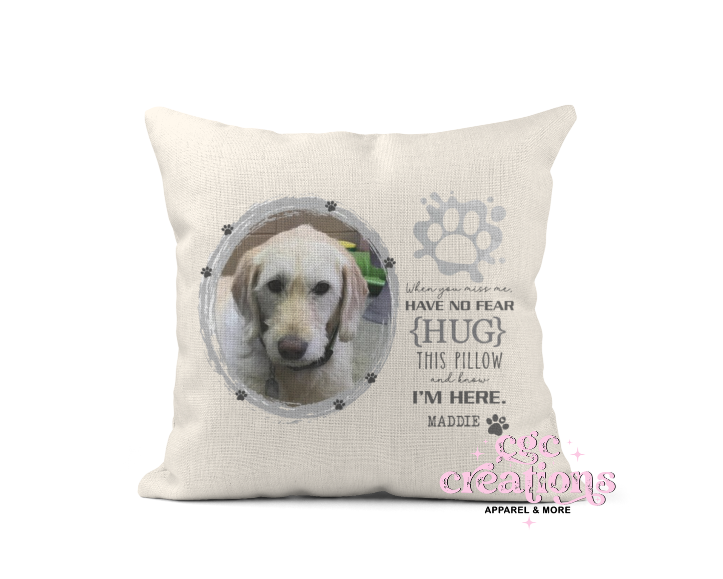 Dog Memorial Personalized Hug Me Pillow