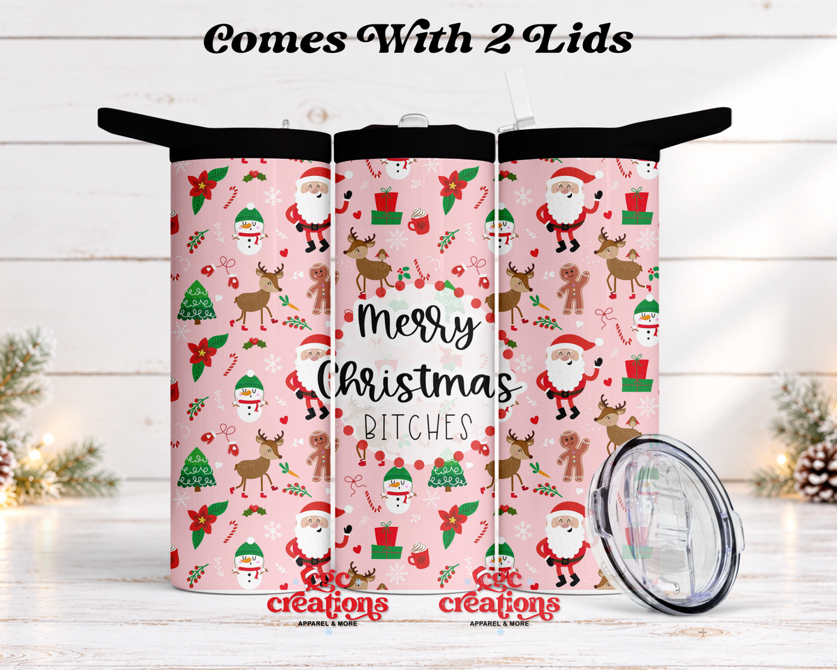 Merry Christmas Bitches 20 oz Insulated Tumbler