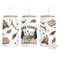 More Camping Less People 16oz Glass Cup With Lid