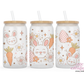 Cute Retro Carrots And Bunnies Easter Glass Cup With Lid