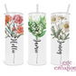 Personalized Watercolor Birth Month Flower 20oz Insulated Tumbler