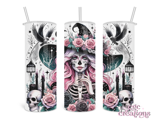 Pink Haired Badass Witch 20oz Insulated Tumbler