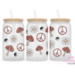 Retro Shroomy 16oz Glass Cup With Lid