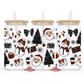 Santa Collage 16oz Glass Cup With Lid