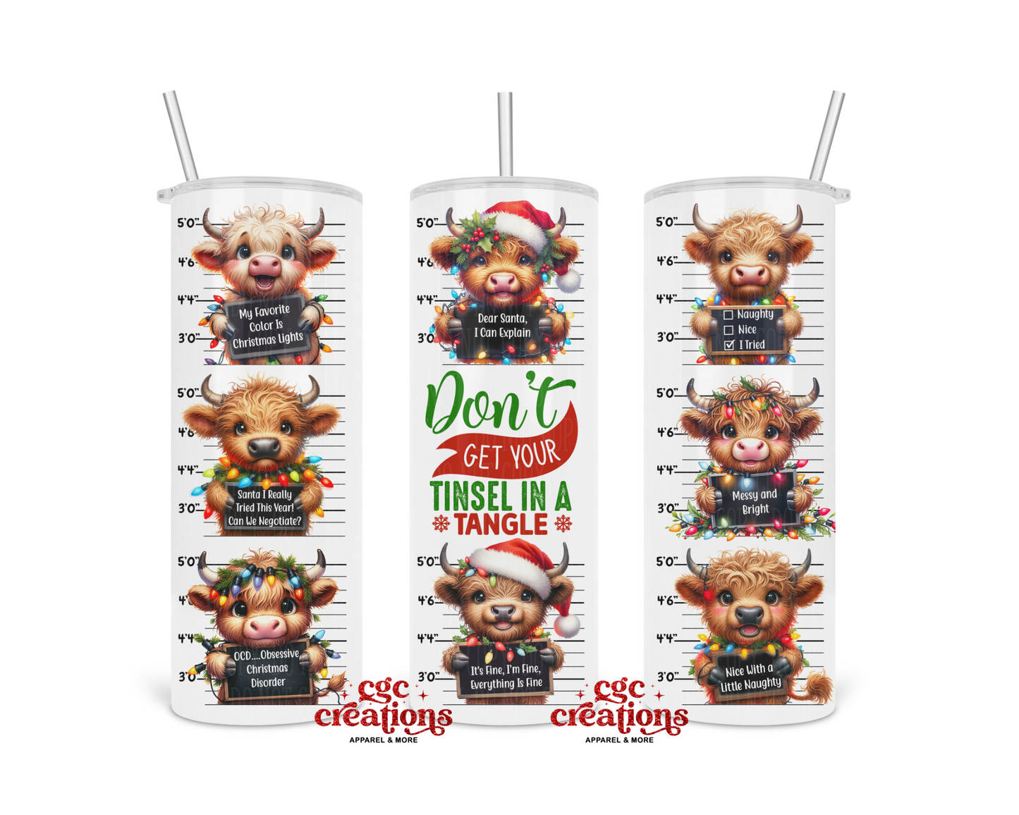 Don't Get Your Tinsel In A Tangle 20 oz Insulated Tumbler