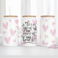 Love You To The Moon 16oz Glass Cup With Lid