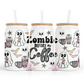 Zombie Before My Coffee 16oz Glass Cup With Lid